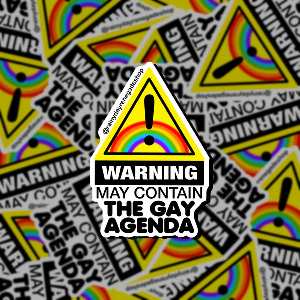 May Contain The Gay Agenda Warning Sticker