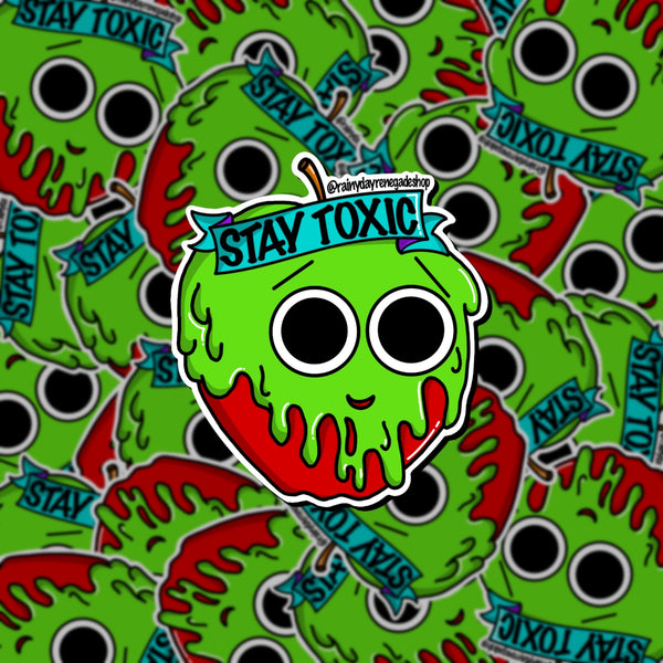 Stay Toxic Apple Sticker