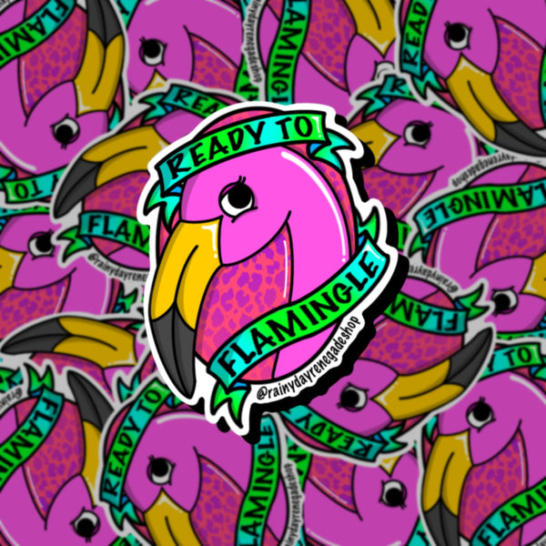 Ready to Flamingle Flamingo Sticker