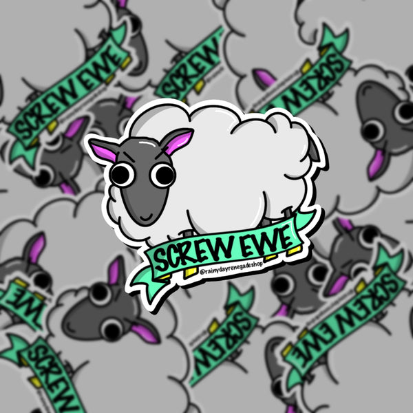 Screw Ewe Sheep Sticker