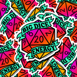 Big Dice Energy D20 Sticker